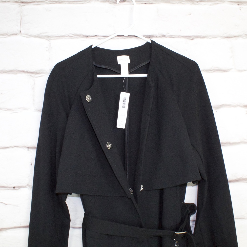 NEW Chico Trench Topper Black Jacket Size Medium - Picture 5 of 8